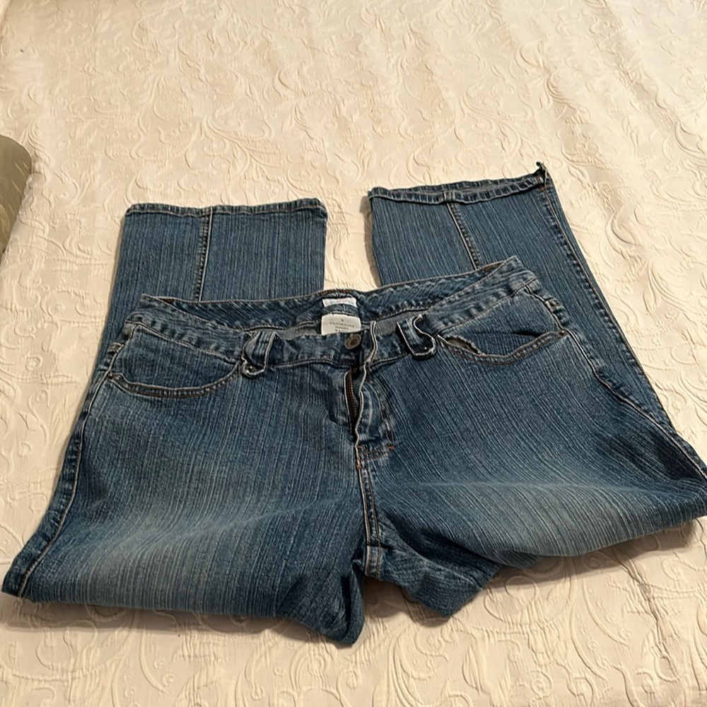 Route brand blue jean capris size 14 waist 33 inches inseam 24 inches